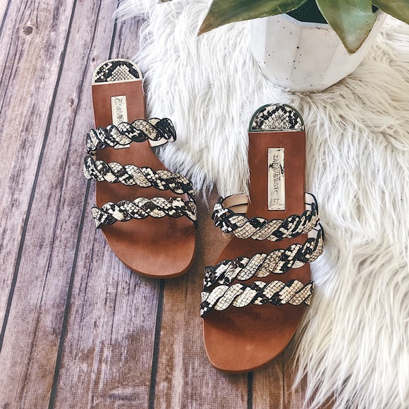 Zara Shoes - ZARA Braided Snake Print Sandals